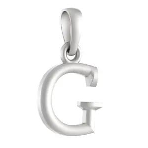 A AKSHAT SAPPHIRE Sterling Silver (92.5% purity) Precious Alphabet G Pendant For Kids Boys and Girlss - KD_G