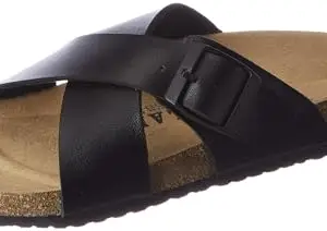 Woodland Men's Black PU Slipper-9 UK (43EU) (OGP 4231022)