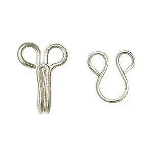 Jyoti Dress Hook & Eye (50 Hooks of 2 Wire Size 2 of Brass Material in Nickel Free Finish in a Pouch) Hooks for Ladies' Blouses, Chudidars, Children's Dresses, Frocks, and Gowns - Pack of 20 Pouches