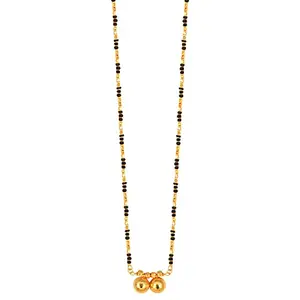 MEENAZ 2 Vati Wati Mangalsutra For Women Girls Temple South Indian Traditional 1 Gram Gold Stylish Maharashtrian Long Double Chain Double Mangal sutra Pendant Tanmaniya Black Nallapusalu Chains -720