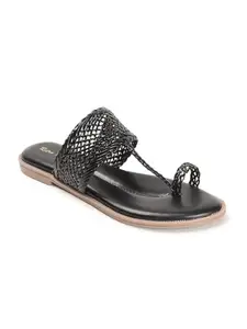 Retro Walk Women Slip On Flats (6134Black)