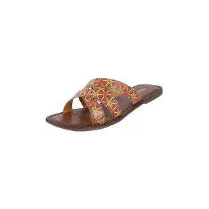 Mochi Women Rust Flat Fashion Slip-on Slide Chappal UK/4 EU/37 (41-259)
