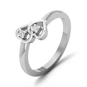Vighnaharta valentine day gift valentineday gift for her gift for him gift for women gift for men Valentine Gift Simply Dual Heart cz Rhodium Plated Alloy Ring for Women and Girls-[VFJ001151FRR7]