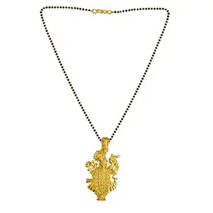RICH AND FAMOUS Latest Fashion Lord Shrinathji Micro Gold Pendant Mangalsutra for Women