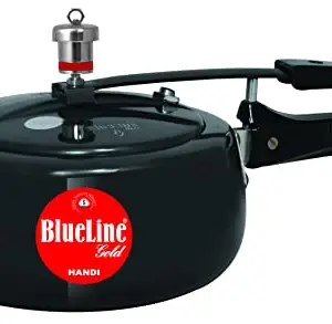 BLUE LINE GOLD Hard Anodized Handi Inner Lid Aluminium Pressure Cooker, Black (Non Induction Compatible, 3.5 Litre) price in India.