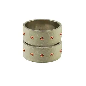 Vidhya Kangan Cream Stone Stud Brass Bangle (ban11786-2.9)