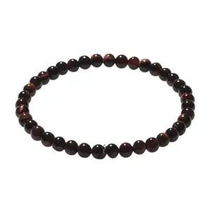 AAMRAPALI SILVER GEMS AAMRAPALI Red Tiger Eye Bracelet Mini | Stone Beads Bracelet | Focus on Heart Chakra | Stunning Gem Patterns Tones | Passion and motivation fuel my journey. Red Tiger Eye is a catalyst for vitality an