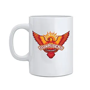 SCTS : White Mug - 11 Oz Mug Gift of Printed (SRH : Sunrisers Hyderabad) 330 ml