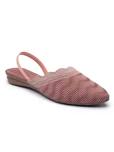 AROOM Sandals Stylish Comfortable Flat Casual Sandals for Women and Girls (Pink, Numeric_3)