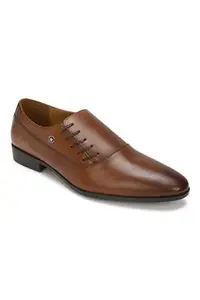 Louis Philippe Men Brown Leather Lace Up Shoes
