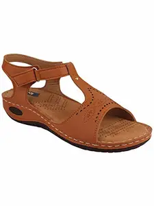 Stylestry Women & Girls Solid Comfortable Sandals/Doctor-1015/Tan/UK5