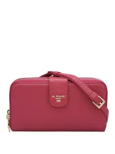 Da Milano Sling Leather Wallet for Women - Pink