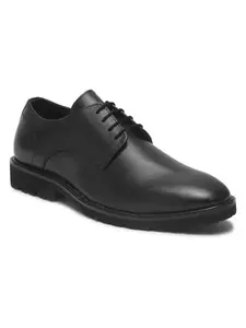 TEAKWOOD LEATHERS Men's Solid Leather Formal Shoe, Lace-Up Shoes for Men | Round Toe | Flat Heel (Black, 42)