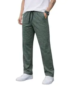 Mack Jonney Men’s Textured Trackpants | Slim Fit | Breathable Stretch Fabric | Elastic Waist | Sportswear for Workout, Running & Casual Wear-1