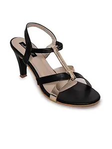EXERTION Women Black Heels (FF-D-1091-Black-36)