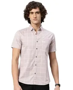 Majestic Man Slim Fit Pure Cotton Half Sleeve Checked Casual Shirt