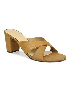 Inc.5 Shoes Women Block Heel Fashion Sandal 100873_Tan