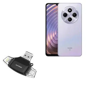 BoxWave Smart Gadget Compatible with Xiaomi Redmi A4 - AllReader SD Card Reader, microSD Card Reader SD Compact USB - Jet Black