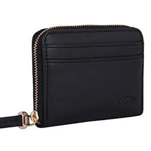 Vinata Small Leather Wallet for Women’s and Girls (Black)