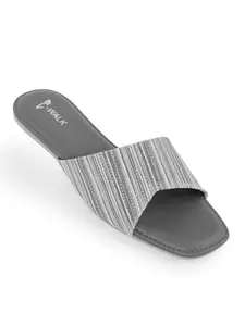 V-WALK Women's Smart-Casuals Slip-Ons Flats | Easy-To-Wear Slipon Flats | College, Office, Shopping, Outdoor & Fashion Sandals for Women | Grey