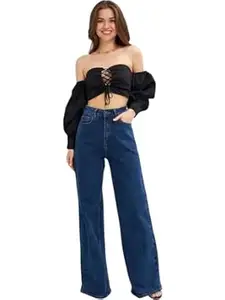 KOTTY Women’s Straight Fit High Rise Denim Jeans Trendy Comfortable Stylish Fashion