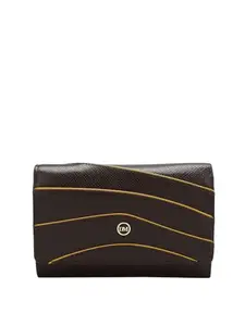 Da Milano Genuine Leather Brown Trifold Womens Wallet (10213)
