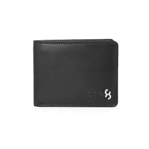 ONE8 by Virat Kohli Men's Premium-Leather Lightweight Credit-Cards Holder Wallet| Perfect for Gifting Purposes -Black