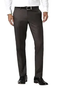 Van Heusen Men's Fashion Formal Mid Rise Slim Fit Premium Formal Trousers | Superior Comfort | Auto-Flex Waist Band | Soft Touch