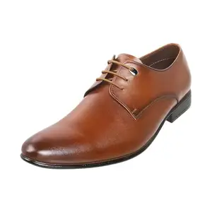 Mochi Men Tan Formal Leather Lace Up Shoes UK/7 Eu/41 (19-192)