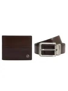 Da Milano Genuine Leather Brown Mens Wallet & Belt Gift Set (0001-33-OL)