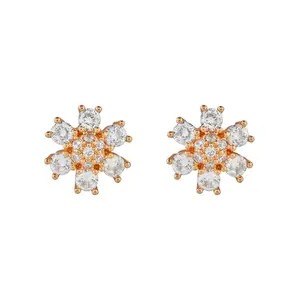 Teejh Celestial Chandi Rose Gold Earrings With CZ Stones