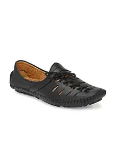 EL PASO Men's Black Mojaris Designer Slip On Casual Shoes - GN4508Black_9