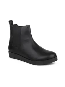 Inc.5 Women Black Mid Top Chelsea Boots