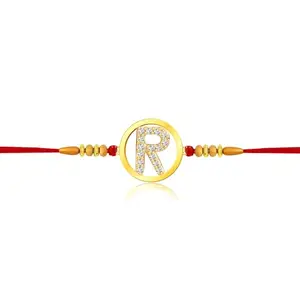 Vivastri's Premium 'R' Letter Rakhi For Brother & Lovely Sister-VIVA1104RKG
