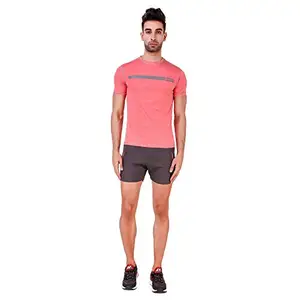 Nivia 2228S-2 Hydra-5 Milange Polyester Round T-Shirt, S (Pink)