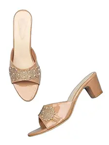 WalkTrendy Womens Synthetic Beige Sandals With Heels - 3 UK (Wtwhs394_Beige_36)