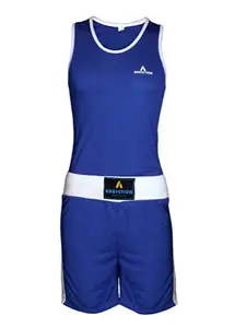 Addiction Boxing Dress Sports Boxing Men Boxing Uniform Boxing Vest & Shorts Men Boxing Dress size-30 Blue