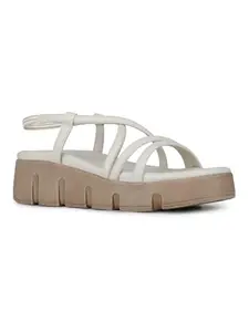 Inc.5 Womens Cream Casual Striped Round Toe Heels