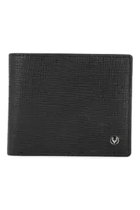 Allen Solly Men Black Textured Leather Wallet