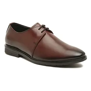 MUTAQINOTI Men's Rosewood Luxury Patent Leather Handmade Derby Shoes for Men Formal 10 UK (MQVXPLRW)