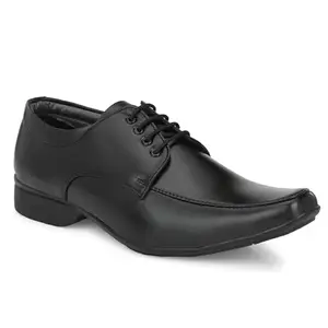 Leepeeter Brown Leather Formal Lace Up Shoes for Men | Comfortable Walking | Classic Design|| Breathable | Slip Resistant (Black, 9)