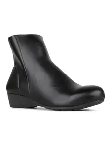 Inc.5 Womens Black Solid Round Toe Wedge Heel Ankle Boots