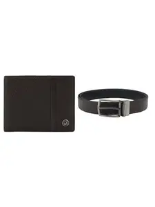 Da Milano Premium Gift Set for Men|Leather Wallet & Belt Combo - Brown