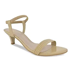 ROCIA By Regal Beige Women Kitten Heel Patent Sandals