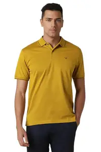 Allen Solly Men's Regular Fit T-Shirt (ASKPTRGFT33201_Yellow