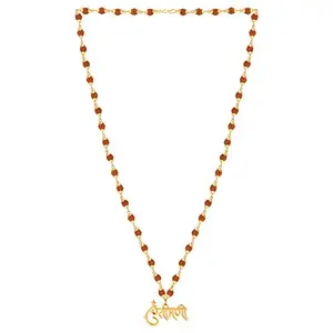 Silver Shine Gold Plated Traditional Rudraksh Mala Pendant Mala for Men and Women