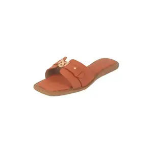 Metro Women Tan Anklestrap Flat Fashion Slide Sandal UK/5 EU/38 (41-293)