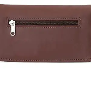 HAUTTON Women Classic Daily USE Geniune Leather Wallet Cum CLUTCHER (Brown)