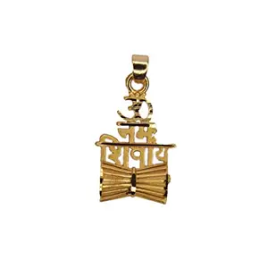 Anshenterpris Gold Om Namah Shivay Damru Chain with Pendant Locket Brass Pearl Brass Pendant