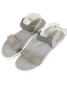 WalkTrendy Womens Synthetic Grey Sandals - 4 UK (Wtwf4_Grey_37)